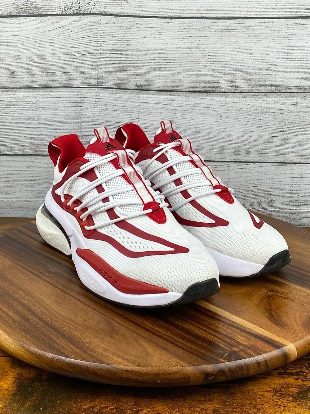 adidas NCAA Pack Rutgers Alphaboost V1 White Team Red Men’s Shoes IE1041 Size 11